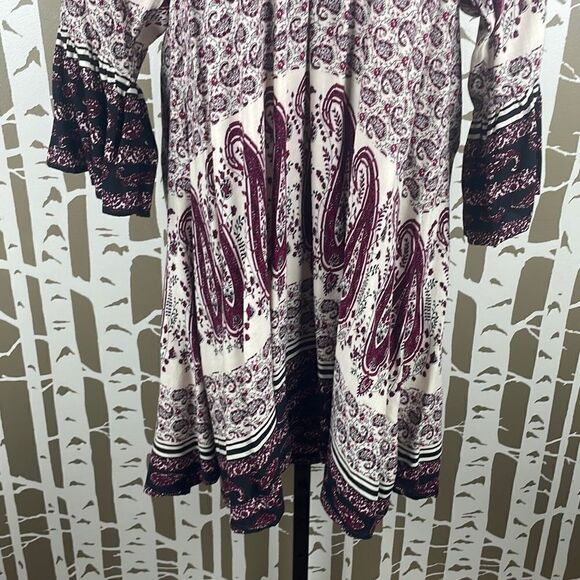 Altar’d State Boho Paisley Print Baby Doll Dress 3/4 Sleeves M - Picture 8 of 11
